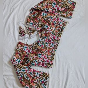 Multi color embroidered readymade stitched blouse for Saree or Lehenga